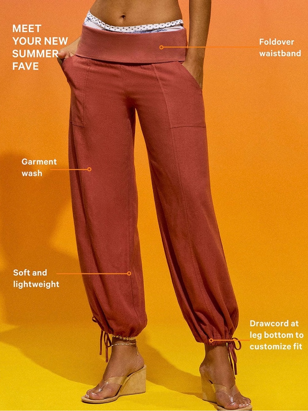 Victoria’s Secret Foldover Linen Jogger Pants